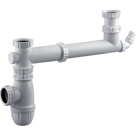 Valentin Ergonomischer Siphon Weiß für Küchenauslass