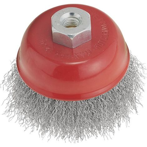 Brosse coupelle inox en fil metallique 100 mm m14 pour meuleuse