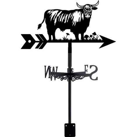 Outdoor Garden Weather Vane for Highway Cute Cow Shaped Weathervanes Black Metal Weathervanes Animal Shaped Weathervanes Ornament Decoration Garden Outdoor (1/5)