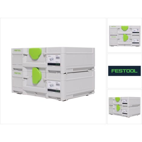 Festool – Coffrets Systainer SYS3 M 137 – Lot de 2 – Dimensions 396 x 296 x 137 mm – Volume 10,4 l – Charge max 40 kg – Poignée ergonomique