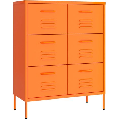 Maison Exclusive - Cassettiera Arancione 80x35x101,5 cm in Acciaio (1/5)