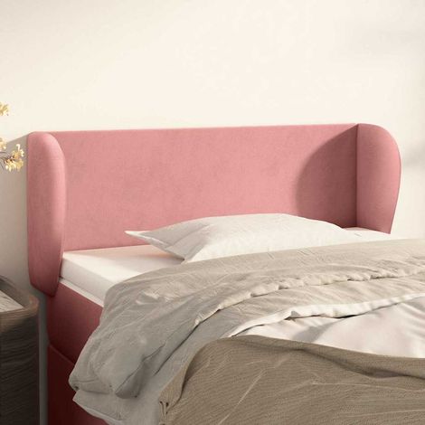 Tête de lit avec oreilles en velours rose réglable 83 x 23 x 78/88 cm, 6.8kg - PANGIVO (1/5)