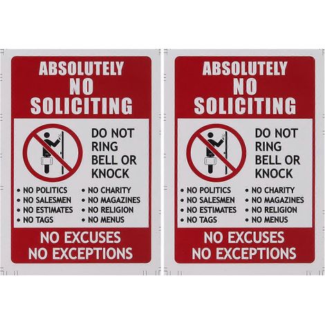 Stück Türschilder „Hausieren verboten“ – Bitte nicht klingeln – Haustürschild-14.00X9.50X0.10CM-Multi (1/2)