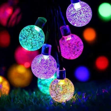 50 LED Solar-Lichterkette – wasserdicht, 8 Beleuchtungsmodi – für drinnen/draußen, 7 m (mehrfarbig) [Energieklasse A+++]