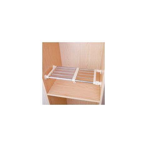 Étagère de Tension de Placard et Barre de Rangement Extensible en métal - Organisateur réglable - Séparateur de séparation pour Armoire, Placard, Cuisine, Salle de Bain (1/5)
