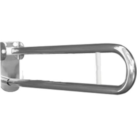 Maniglione barra ribaltabile con piastra lunga cm 70 e porta rotolo inox satinato (1/3)