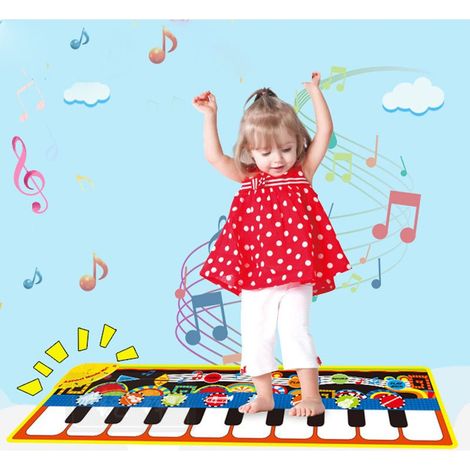 Tapis Musical, Tapis de Jeu Piano Enfants avec 8 Sons d'instruments, Educatif Jouet Tapis de Musicaux, Tapis de Danse pour Bébés, Filles, Garçons de 1 à 5 Ans (110 x 36 cm) (1/5)
