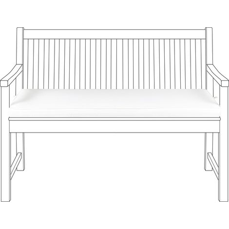 Cojín para banco de jardín asiento para exterior poliéster impermeable 112 cm blanco Vivara