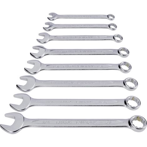 TOOLCRAFT 815082 Ring-Maulschlüssel-Satz 8teilig Schlüsselweite (Metrisch) 8 - 19 mm Schlüsselweite (1/2)