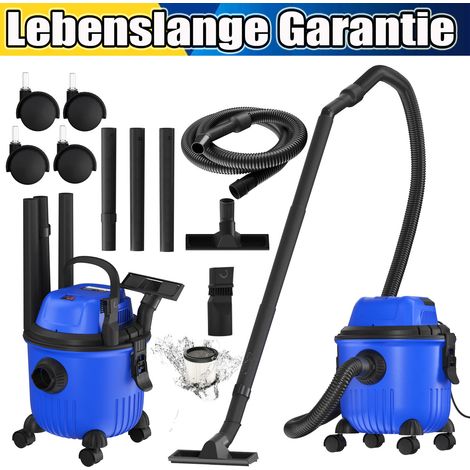 15L 18000PA Aspirateur eau et poussière Cylindre sans sac nettoyage 3 en 1
