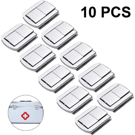 Lot de 10 loquets de coffre en acier inoxydable, fermeture réglable pour coffres, boîtes et étuis en bois (1/5)