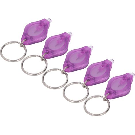 Lot de 5 mini porte-clés UV (longueur d'onde 365 nm et 395 nm) à lumière violette, lampe torche UV portable (1/5)
