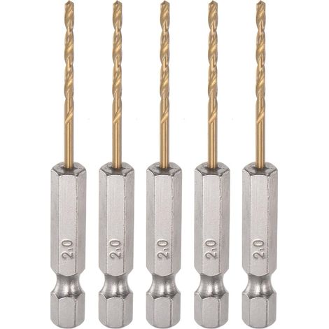 5 pièces 1/4" embouts de mèche à main en titane 2 mm, jeu d'embouts M35 haute précision acier