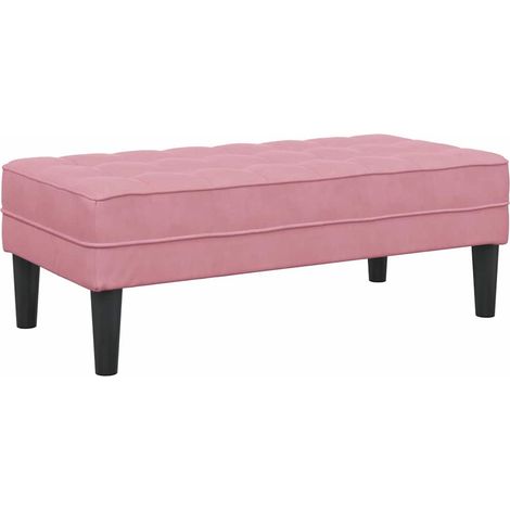 banc Rose 113 x 57 x 39 cm Velours CFW356231 (1/5)