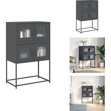 Buffet haut anthracite 68x39x107 cm acier - Buffet - Buffets - Armoire - Armoire Latérale (1/5)