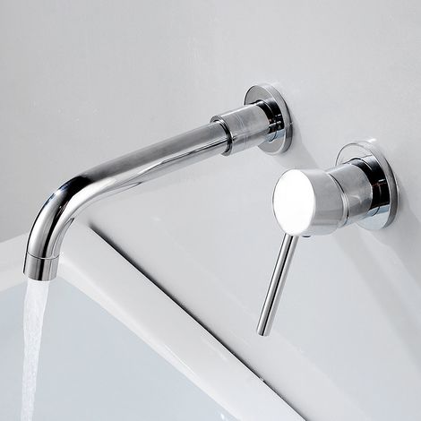 Robinet de lavabo mural rotatif, robinet de salle de bain adapté à la baignoire et au lavabo, robinet de lavabo mural de conception moderne, galvanoplastie