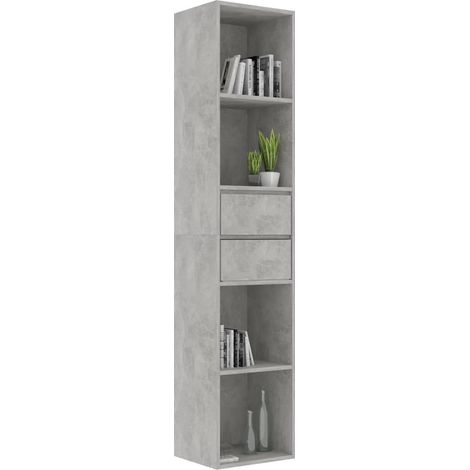 Bibliothèque Gris béton 36x30x171 (1/5)