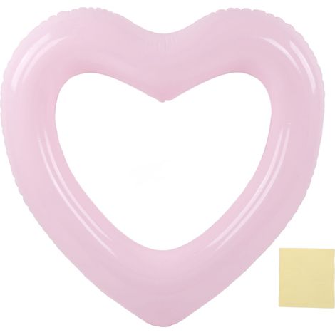 Cercle de natation en forme de cœur 120 cm, épais et résistant aux déchirures, en PVC, flotteur gonflable pour piscine, plage et fêtes, rose