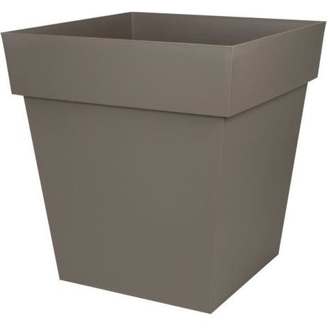 EDA Maceta cuadrada Toscana - 50 cm - 87 L - Taupe (1/4)
