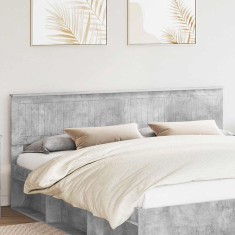 Tête de lit-Panneau de lit Gris béton 200 cm Bois d'ingénierie 504767 (1/5)
