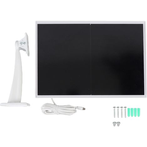 Ortviai Panneau Solaire 15 W pour Caméra de Sécurité – Étanche IP66, Support Réglable à 90°, Câble 3 m, USB-C et Micro-USB (1/5)
