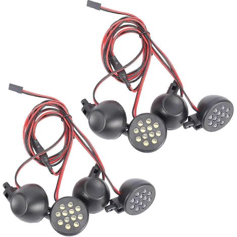 Kit récepteur LED 2x4, boîtier plastique, phares Lotus compatibles avec HPI BAJA Rovan King Motor 5B EPWHBYV à l'échelle 1/5 (1/4)