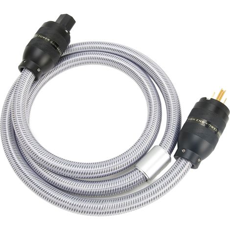 Câble d'alimentation HiFi en cuivre pur plaqué or, double blindage, pour amplificateur audiophile, prise américaine, 100-250 V, 1 m (3,3 pi) (1/5)