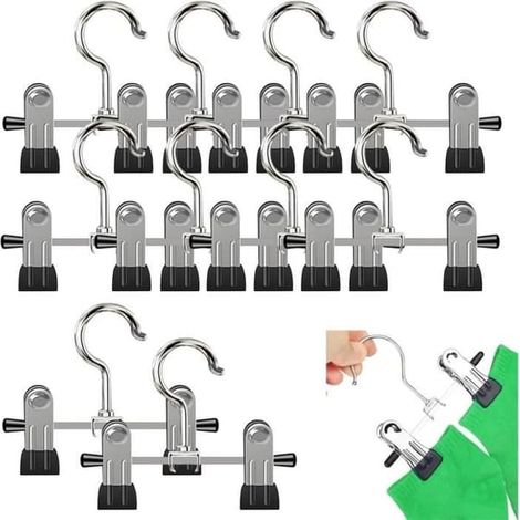 10 pinces, cintres métalliques réglables pour pantalons, pinces pour soutiens-gorge, jupes, cravates, chaussettes (1/4)