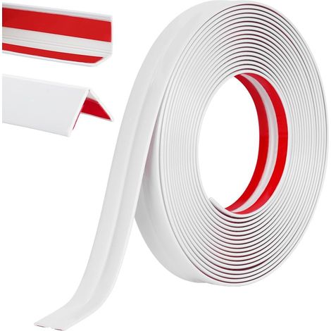 Rouleaux Moulure décorative, moulure Murale Adhesive, Baguette d’Angle PVC, Protection Angle Mur, Autoadhésive Bord pour Miroir Mur Plafond Armoire Baguette Peint Carrelage,2CM6M,Blanc (1/5)