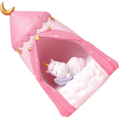 Lampe Veilleuse Licorne Résine Éclairage Décoratif de Nuit (1/5)