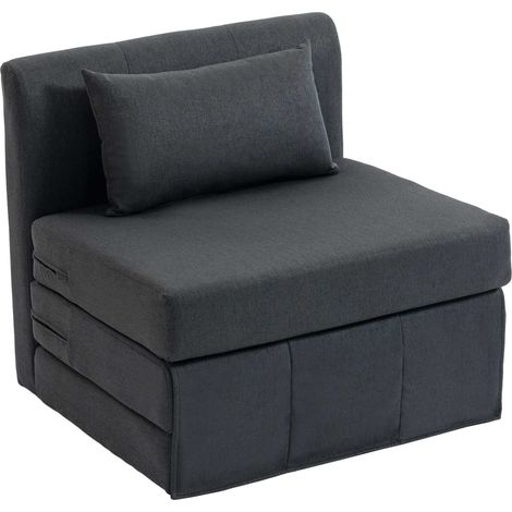 Schlafsofa mit Leinenstruktur, Dunkelgrau