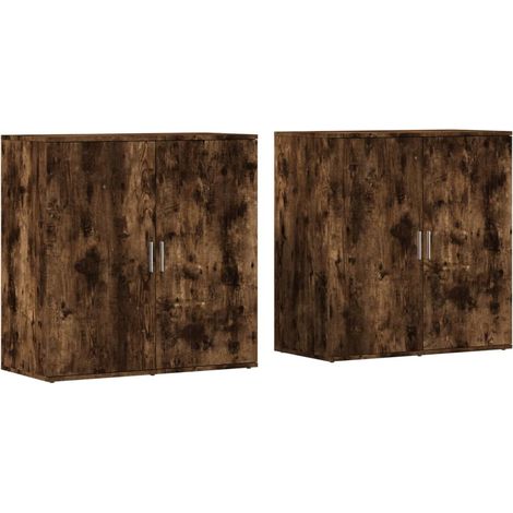 Credenza buffet cassettiera mobile contenitore organizer cucina soggiorno soggiorni set da 2 79 x 38 x 80 cm derivati del legno marrone 020036750
