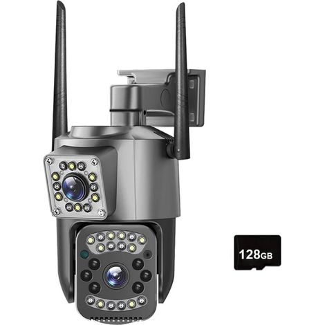 4MP 4K Dual Lens Outdoor Camera PTZ IP Cameras Night Vision Security Protection Wireless CCTV Net Video Surveillence(128g) (1/5)