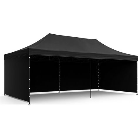 Aga Pavillon, Pop-up-Pavillon, Partyzelte, Faltpavillon 3x6m Schwarz (1/5)