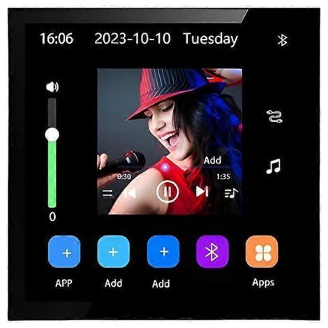 Écran tactile 4 pouces Android 10 Eshare WiFi Bluetooth Home Cinéma Noir-- (1/5)
