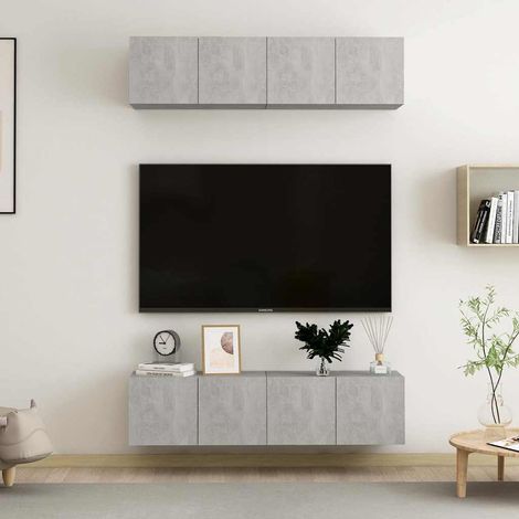 vidaXL Set muebles de salón TV 4 piezas madera ingeniería roble Sonoma (1/5)