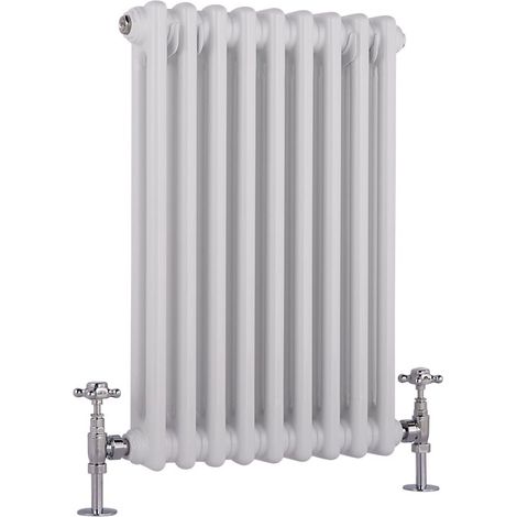 Hudson Reed – Radiateur rétro horizontal blanc à colonnes 2 x 9 – 512 Watts – 60 x 42,5 cm – Acier époxy haut de gamme – Certifié ISO9001 et CE (1/6)