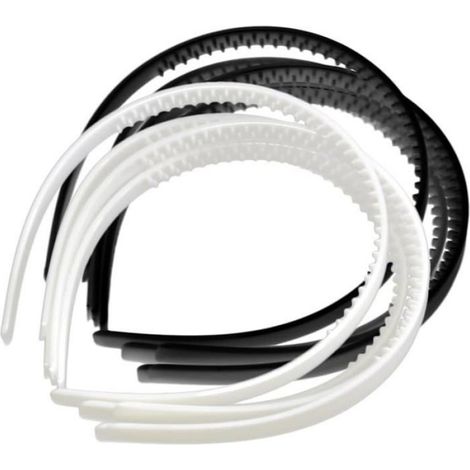 10 Serre-tête En Plastique avec Bande de Cheveux avec Dents pour Hommes, Femmes, Blanc et (1/5)