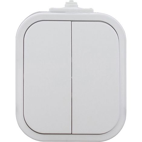 Interruttore doppio B2 N/T IP44 bianco - E+9001550