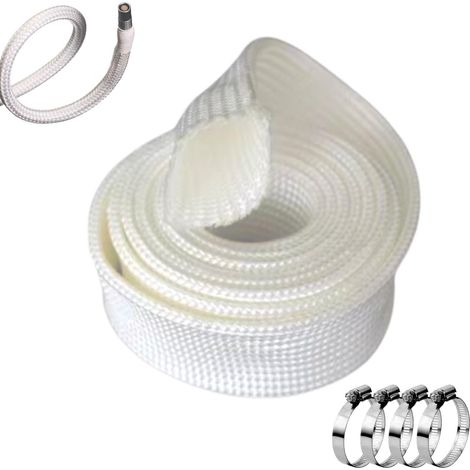 Tuyau d'échappement de 25 mm pour générateur de courant de 300 cm pour groupe électrogène de secours, tuyau d'échappement, chauffage auxiliaire avec 4 clips, tuyau de protection contre la chaleur, pot (1/5)