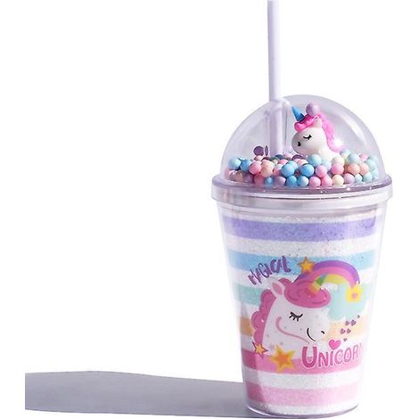 gobelet Avec Paille, 380 Ml (arc-en-ciel)gobelets Avec Couvercles Et Pailles, Bouteille D'eau Avec Paille, Tasse Caf Glac, Tasse En Plastique Rut (1/5)