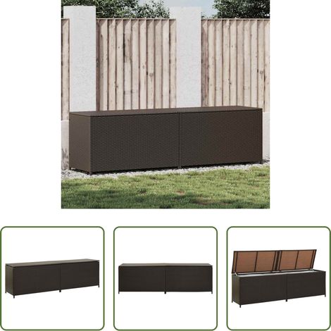 Poly Rattan - Gartenbox Poly Rattan 200x50x60 cm Braun (1/5)