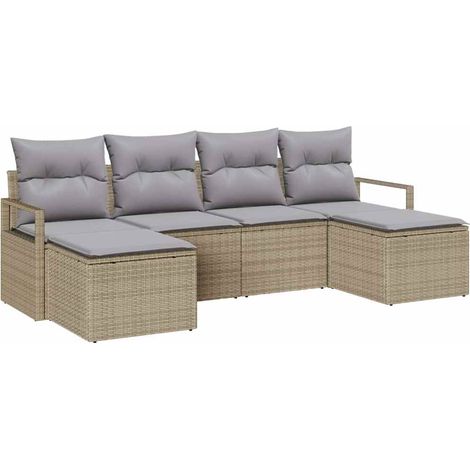 Maison Exclusive - Set di divani 6 pcs Beige polyrattan