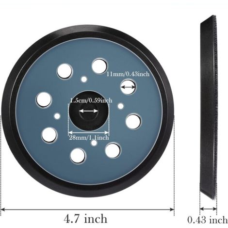 Lntyq 2 Pièces 125mm Tampon de Ponceuse de Remplacement Orbitale à Crochet et Boucle à 8 Trous Plateau de Ponçage (Bleu) (1/4)