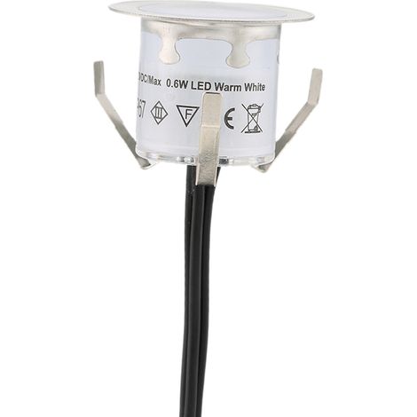 16 pièces 0,6 W haute luminosité encastré LED pont lumière résistance à l'eau IP67 dans le sol extérieur éclairage paysager pour escalier patio jardin sol coin sauna salle de bain (1/5)