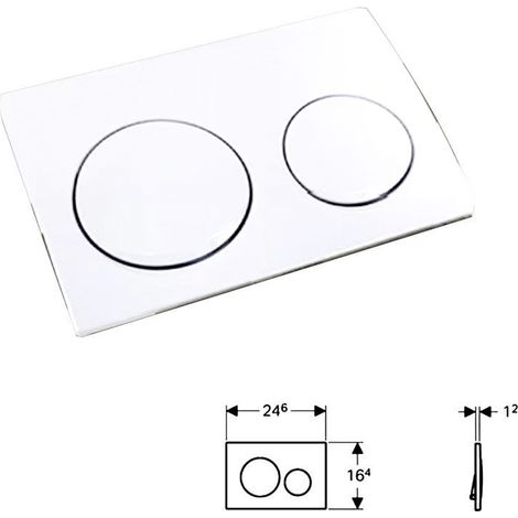 Spülkastenpanel für Alpha10 Dual-Spülung weiß – Wassersparendes Kunststoffpanel mit Edelstahl-Innenkomponenten