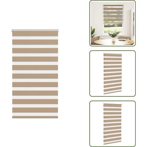 Zebrarollo Sandbraun 85x150 cm Stoffbreite 80,9 cm Polyester - Zebra-Jalousie - Zebra-Jalousien - Zebra-Rollo - Doppelrollo (1/5)
