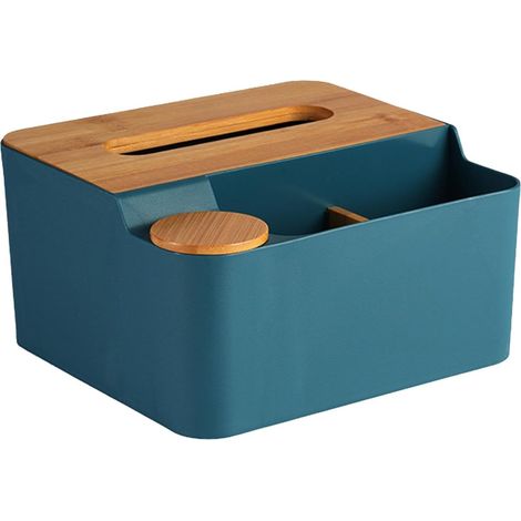 Caja multifuncional con almacenamiento integrado: compartimentos + dispensador, decorativa