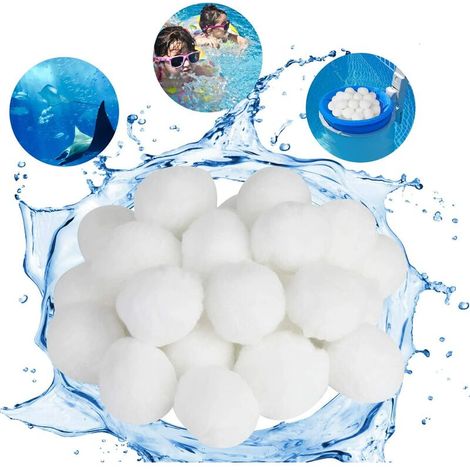 Balles Filtrantes, 700g Boules de Filtre de Piscine, Billes Filtrantes, Alternative pour 25 kg de Sable Filtrant, Média Filtre à Fibres pour Piscine, Filtres à Sable (700g) (1/5)
