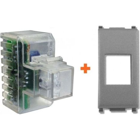 Fanton lampada emergenza compatibile Vimar Plana Silver argento grigio chiaro - 82882-VP